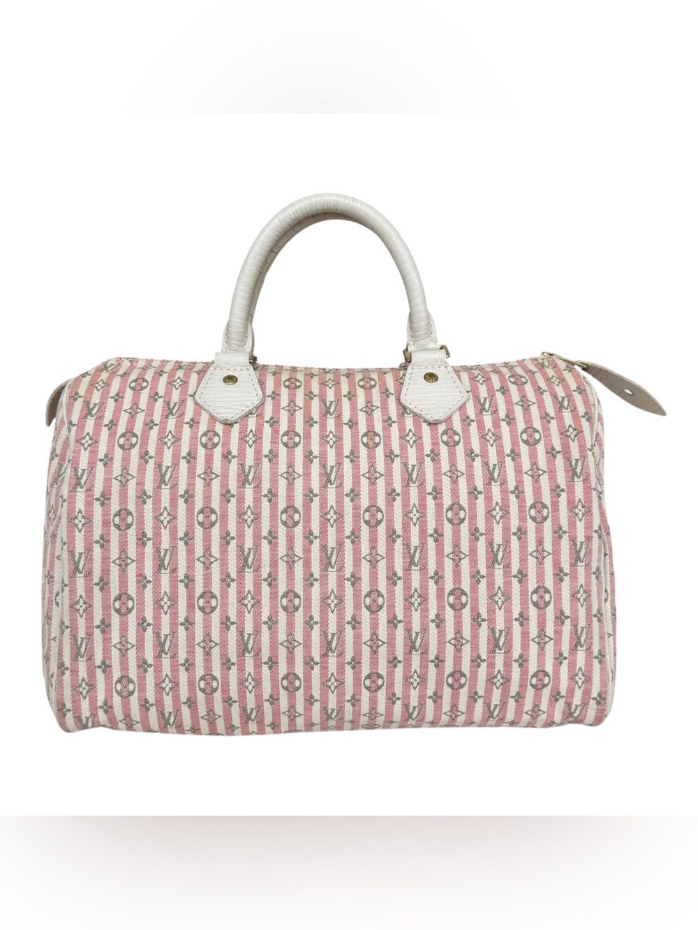 Louis Vuitton Mini Lin Monogram Striped Speedy 30 Handbag
